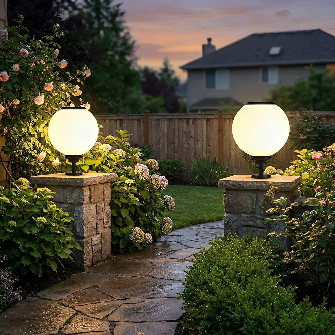 Waterproof Ball Three Step Dimming LED Solar Post Caps Lights - Flyachilles