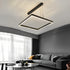 3 Layers Square Stepless Dimming LED Black Modern Chandelier with Remote Control - Flyachilles