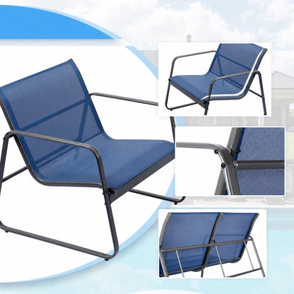 3 Piece Outdoor Patio Conversation Set Furniture with Table - Flyachilles