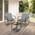 3 Piece Outdoor Patio Conversation Set Furniture with Table - Flyachilles