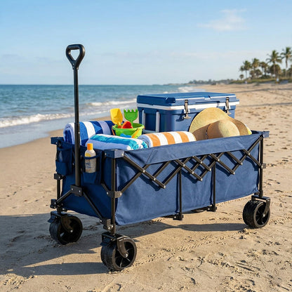 300L Heavy Duty Folding Utility Wagon Cart with All - Terrain Wheels - Flyachilles