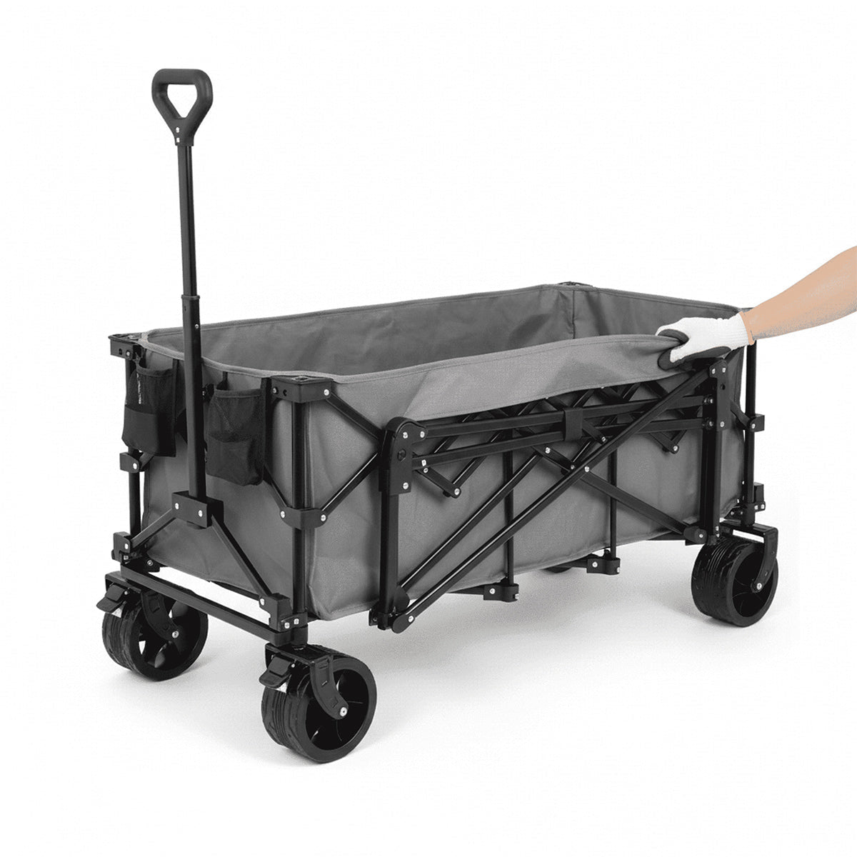 300L Heavy Duty Folding Utility Wagon Cart with All - Terrain Wheels - Flyachilles