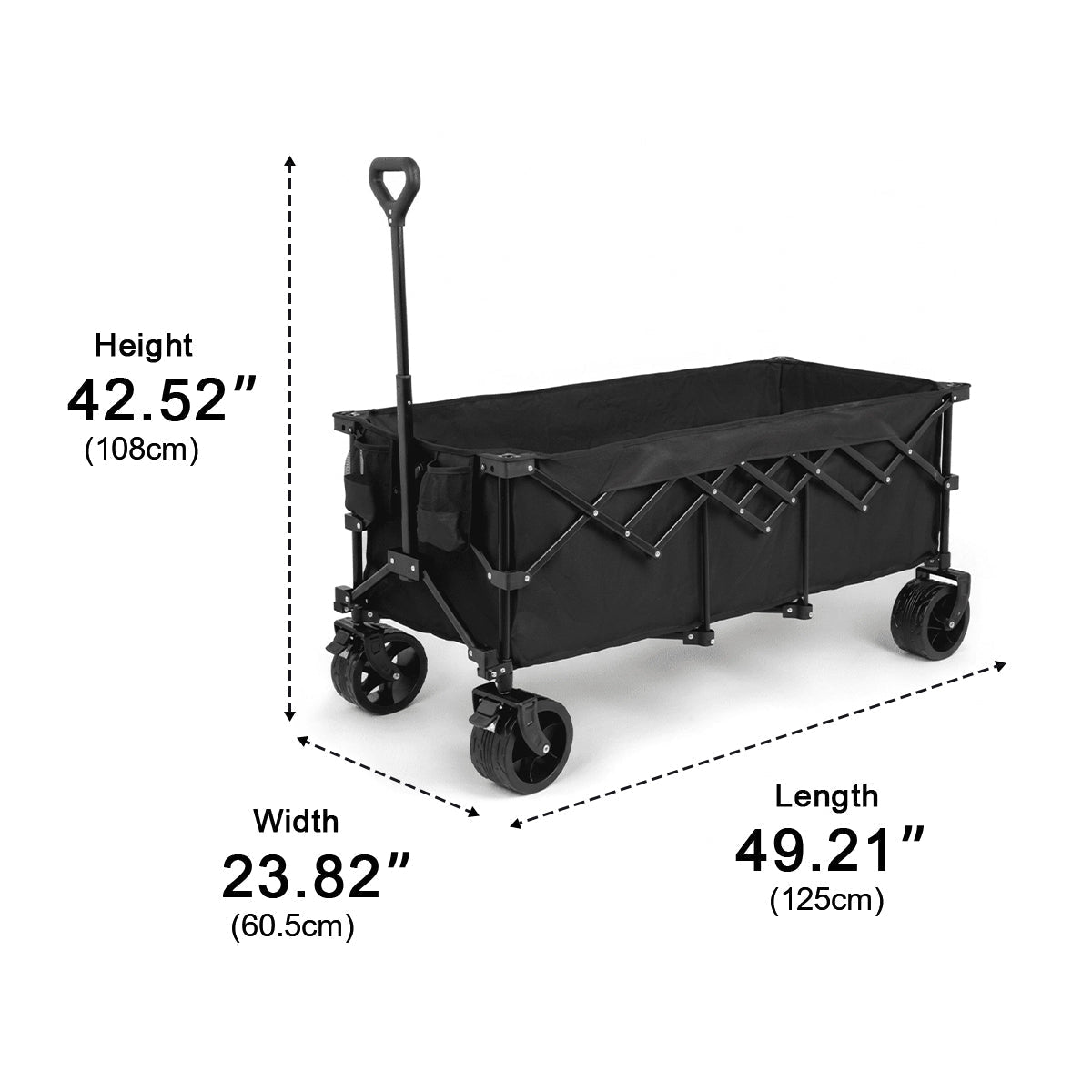 300L Heavy Duty Folding Utility Wagon Cart with All - Terrain Wheels - Flyachilles