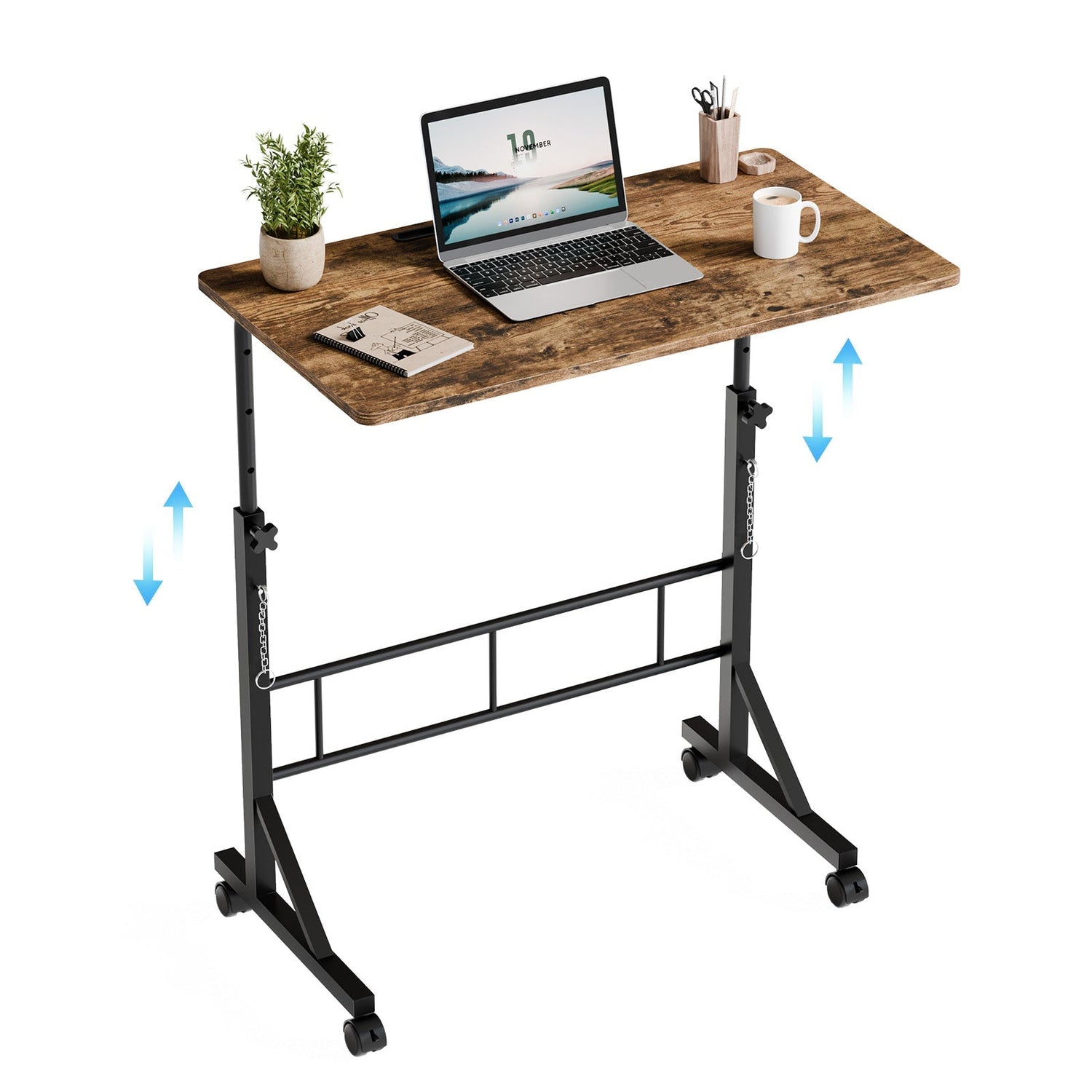 31.5" Adjustable Mobile Rolling Ergonomic Office Desk - Flyachilles