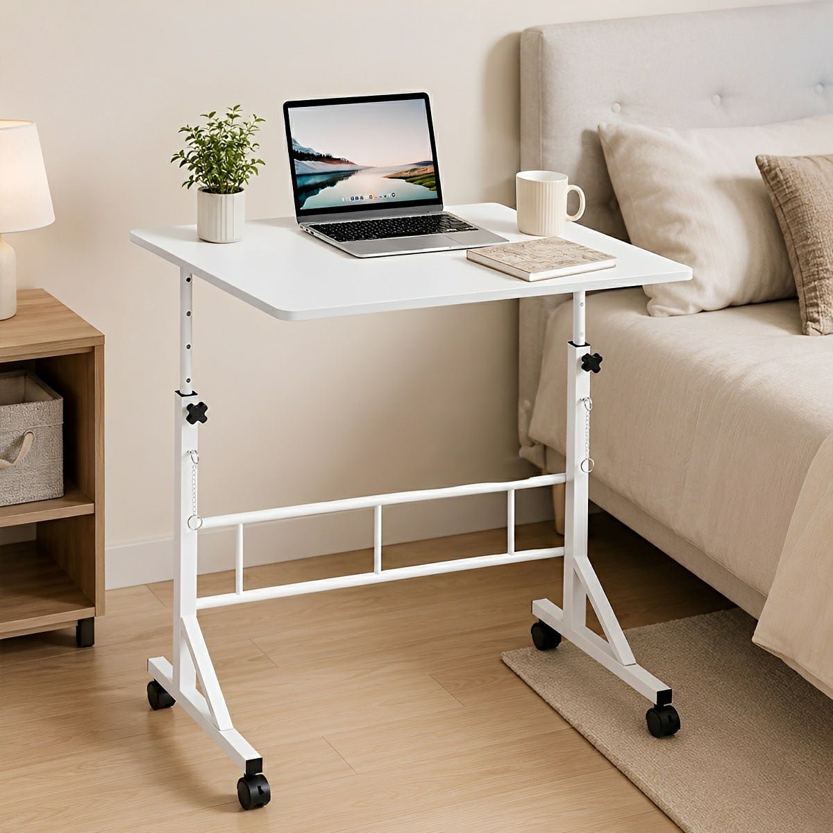 31.5" Adjustable Mobile Rolling Ergonomic Office Desk - Flyachilles