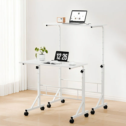 31.5" Adjustable Mobile Rolling Ergonomic Office Desk - Flyachilles