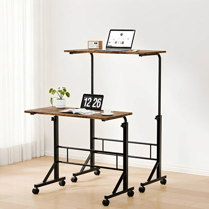 31.5" Adjustable Mobile Rolling Ergonomic Office Desk - Flyachilles
