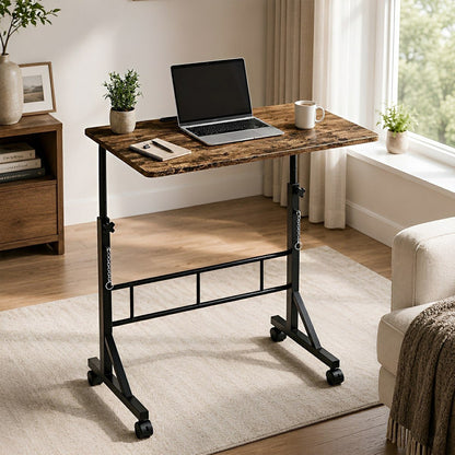 31.5" Adjustable Mobile Rolling Ergonomic Office Desk - Flyachilles