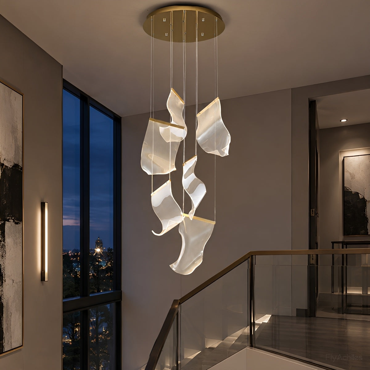 Modern Luxury Sculptural Ribbon LED Chandelier