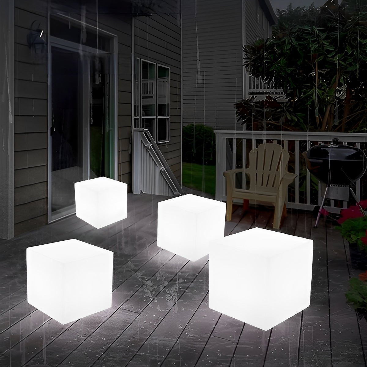 360 ° Modern Minimalist Cube Outdoor Floor Lamp - Flyachilles