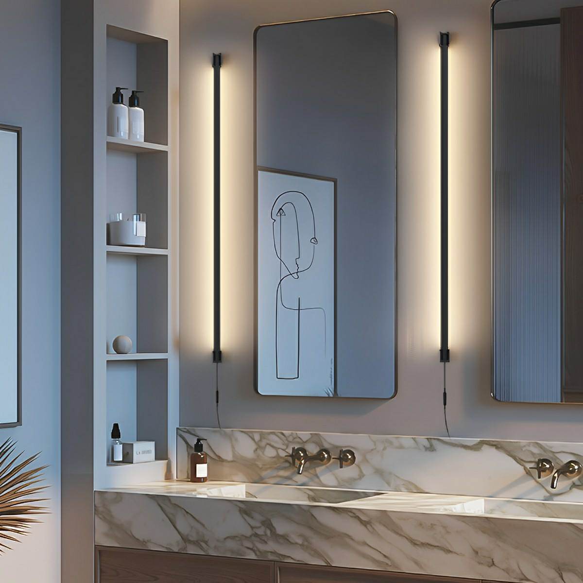 360° Rotatable Modern Minimalist Plug-in LED Long Strip Lights Wall ...
