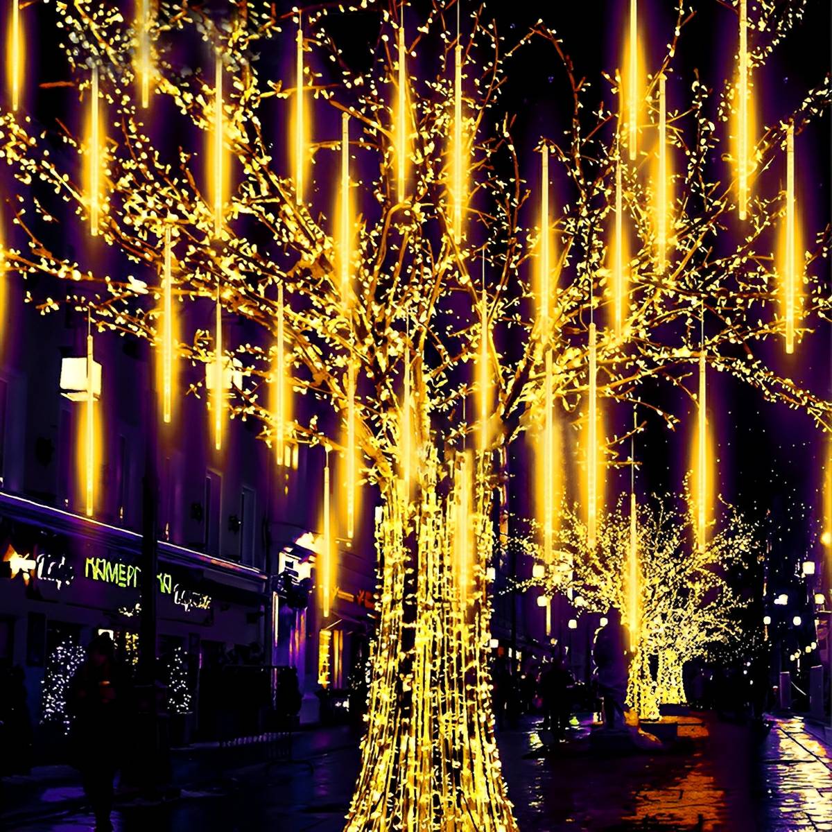 360° Solar Waterproof Meteor Showers Dynamic Landscape Tree String Light Decor - Flyachilles