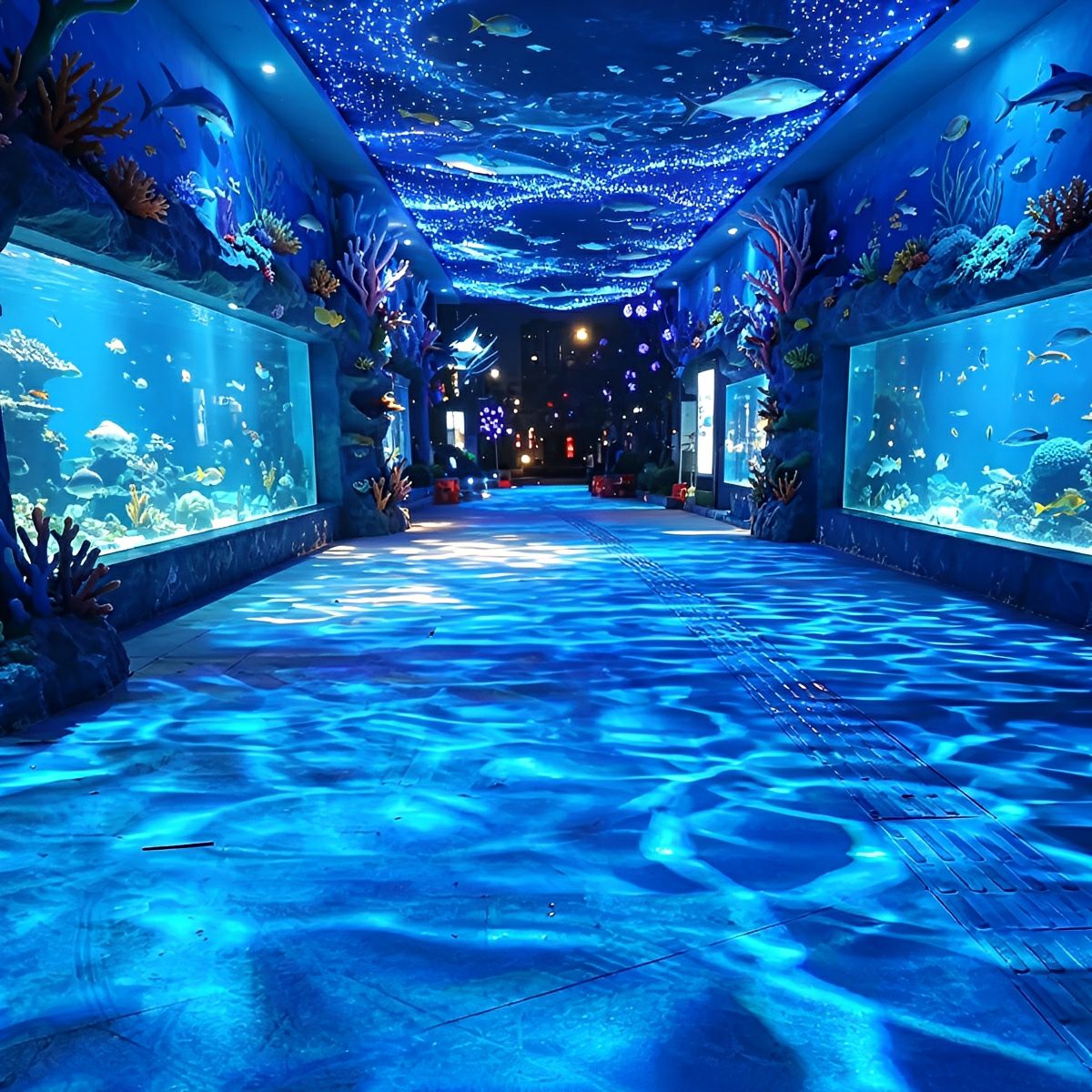 Waterproof 3D Dynamic Ocean Water Ripple LED Spotlight Ambient Lighting