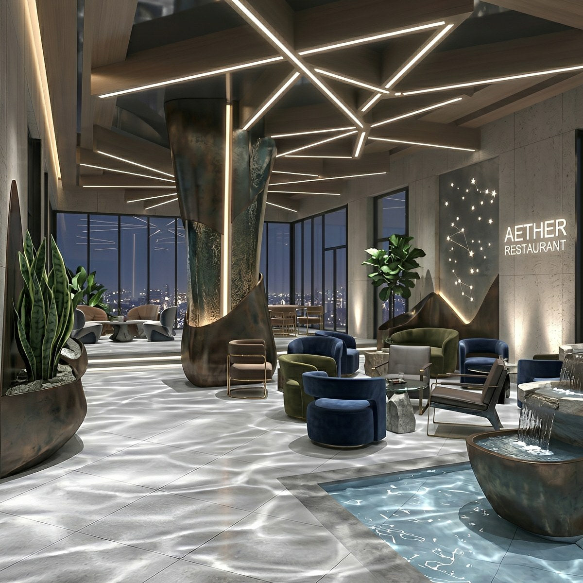 Waterproof 3D Dynamic Ocean Water Ripple LED Spotlight Ambient Lighting