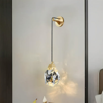 Modern Luxury Faceted Crystal Wall Sconce