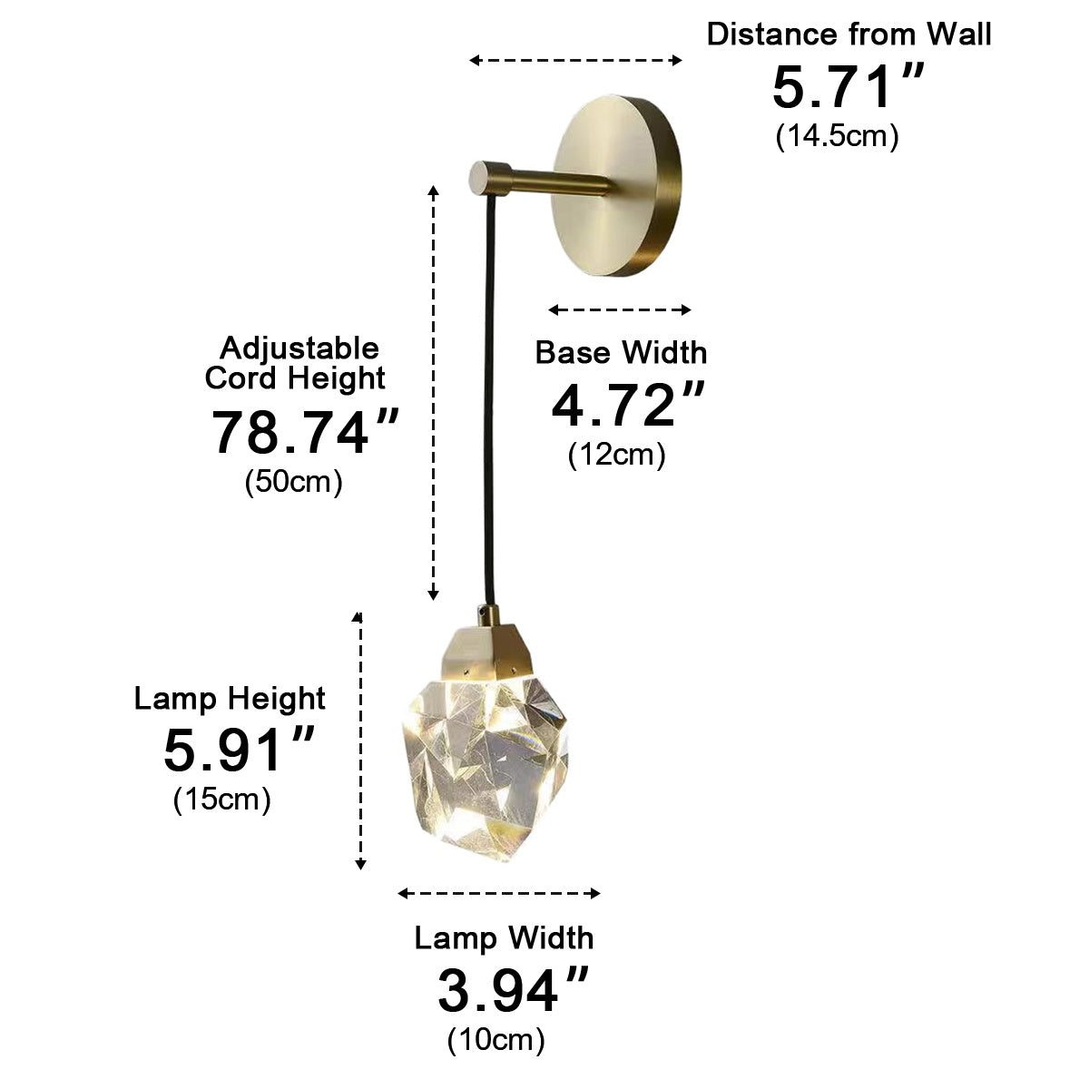 Modern Luxury Faceted Crystal Wall Sconce