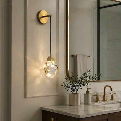 Modern Luxury Faceted Crystal Wall Sconce