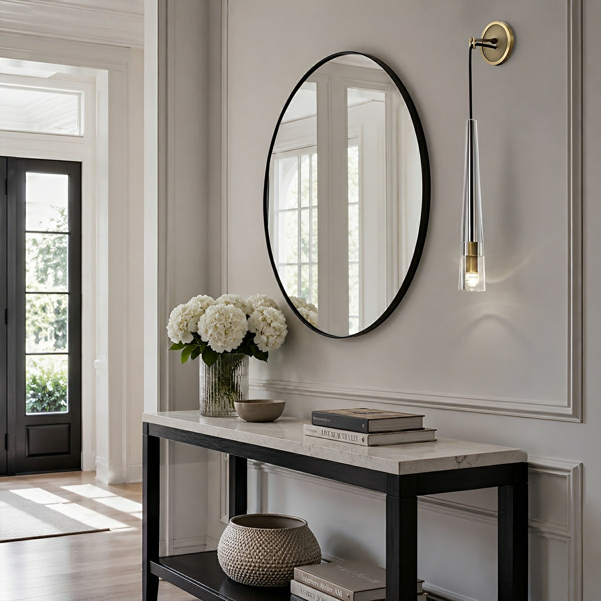 Modern Slim Conical Crystal LED Wall Sconce