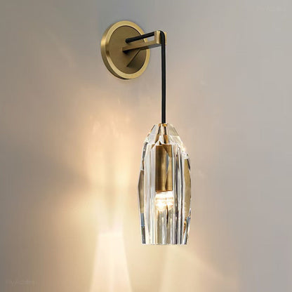Modern Ribbed Crystal Wall Sconce