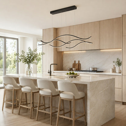 Modern Wave LED Linear Pendant Light