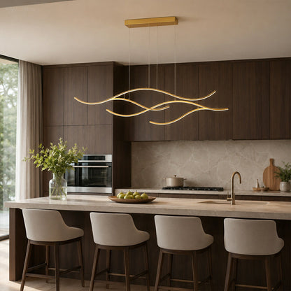 Modern Wave LED Linear Pendant Light