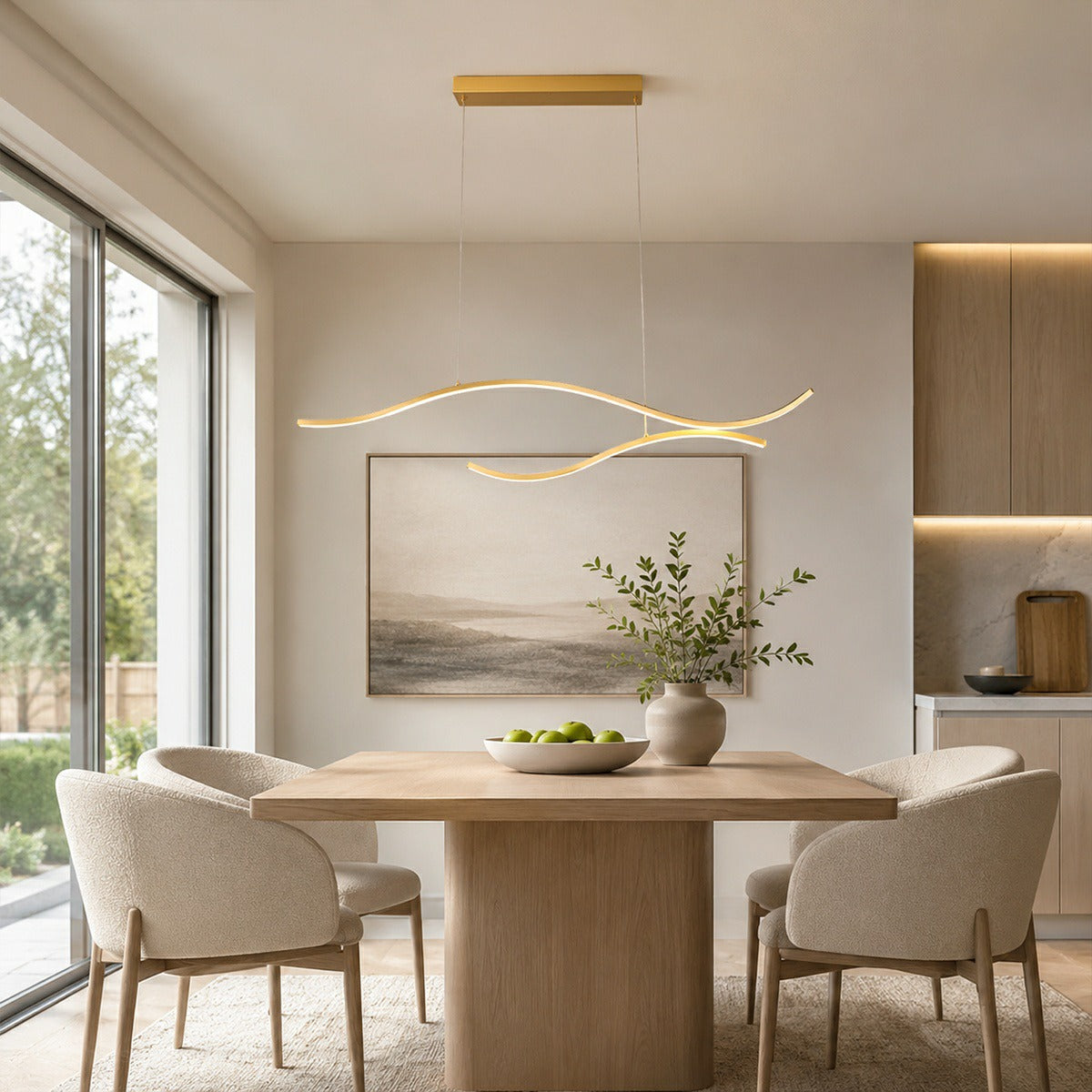 Modern Wave LED Linear Pendant Light