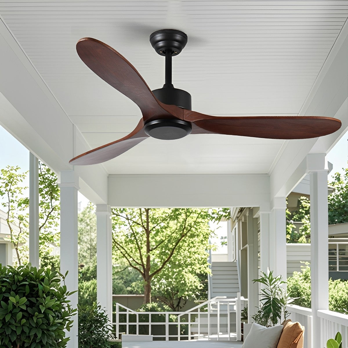 Waterproof Modern Wood 3-Blade Outdoor Ceiling Fan