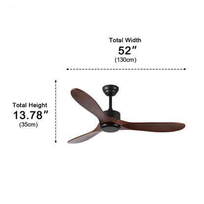 Waterproof Modern Wood 3-Blade Outdoor Ceiling Fan