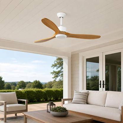 Waterproof Modern Wood 3-Blade Outdoor Ceiling Fan