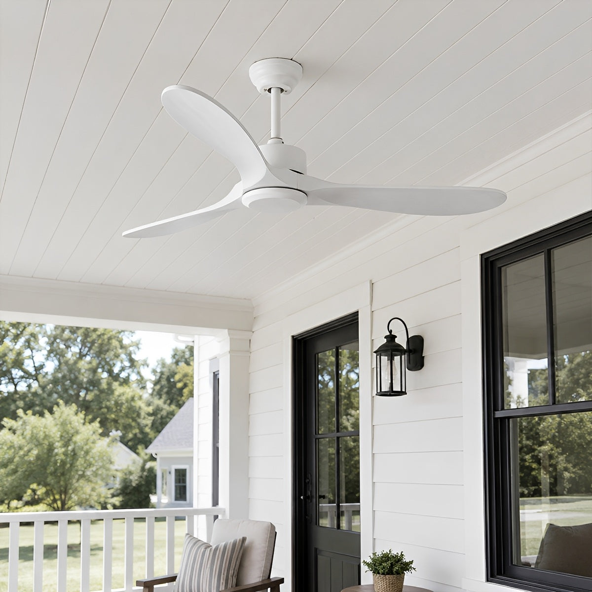 Waterproof Modern Wood 3-Blade Outdoor Ceiling Fan