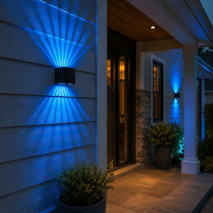 Waterproof RGB Dimmable 7-Beam Up Down LED Outdoor Wall Light