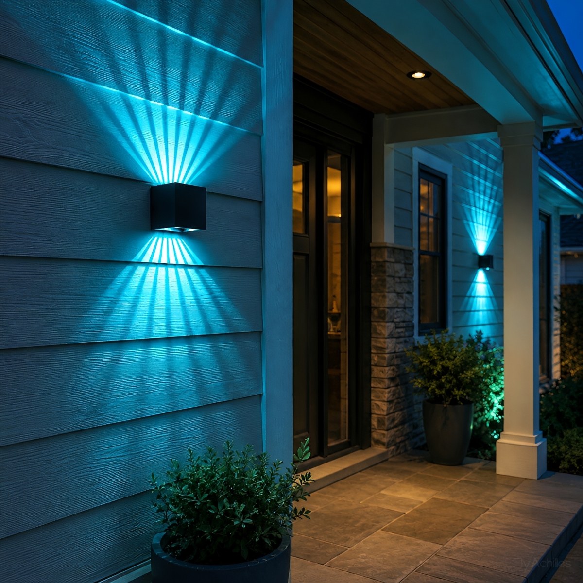 Waterproof RGB Dimmable 7-Beam Up Down LED Outdoor Wall Light