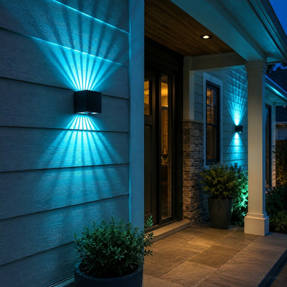 Waterproof RGB Dimmable 7-Beam Up Down LED Outdoor Wall Light