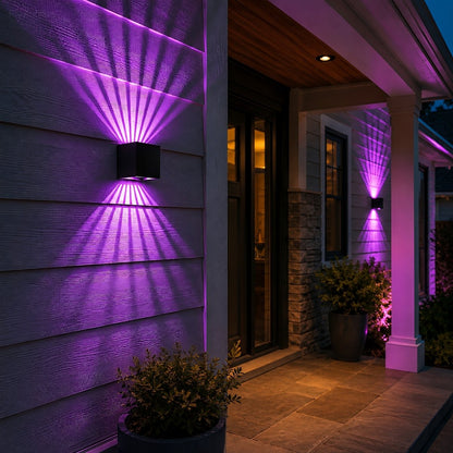 Waterproof RGB Dimmable 7-Beam Up Down LED Outdoor Wall Light