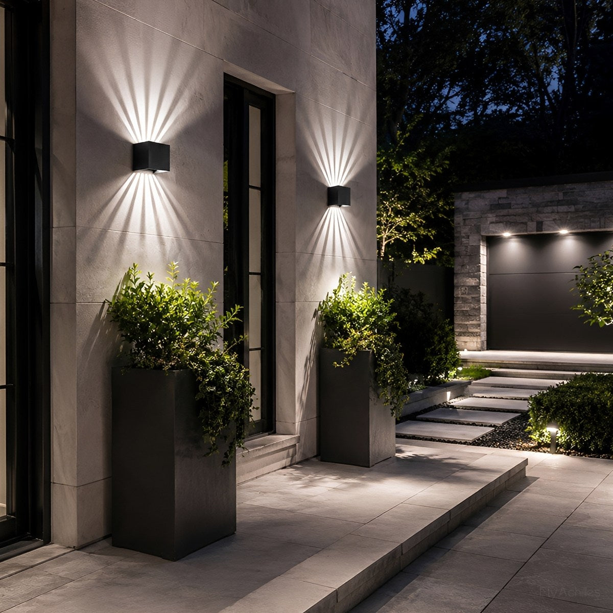 Waterproof RGB Dimmable 7-Beam Up Down LED Outdoor Wall Light