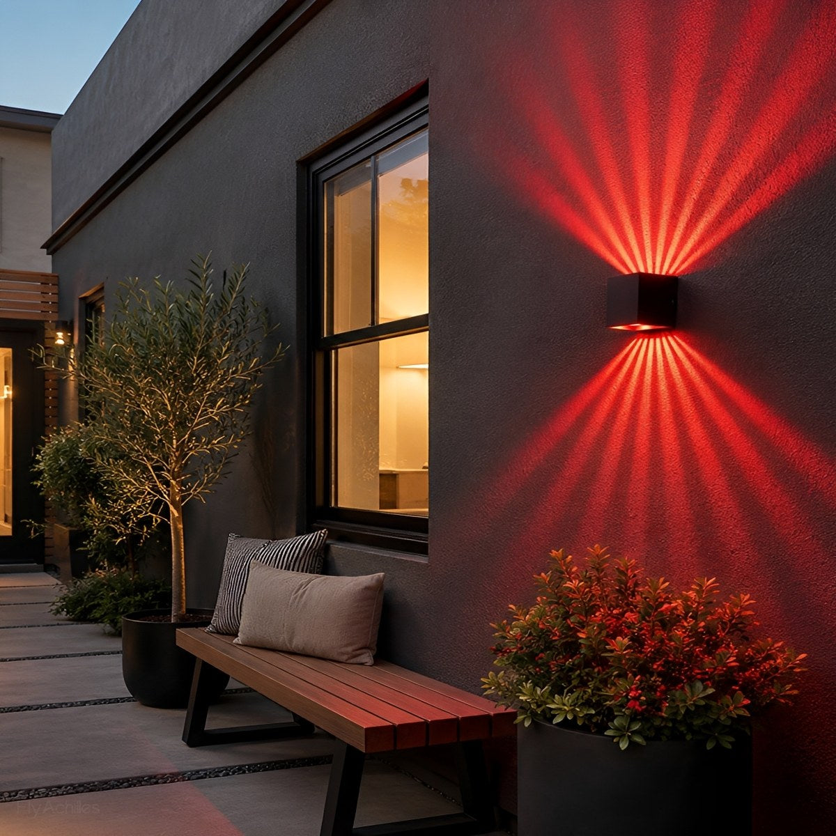 Waterproof RGB Dimmable 7-Beam Up Down LED Outdoor Wall Light