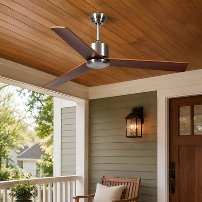 Waterproof 3-Blade Streamlined Wood Outdoor Ceiling Fan