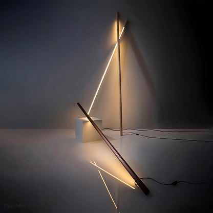 Modern Minimalist Wood LED Linear LED Floor Lamp