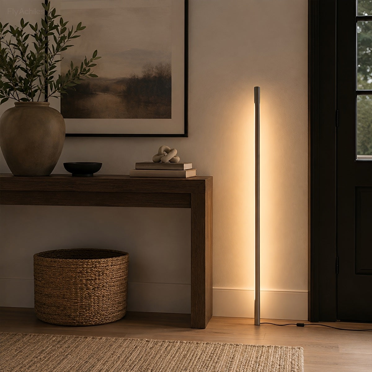 Modern Minimalist Wood LED Linear LED Floor Lamp
