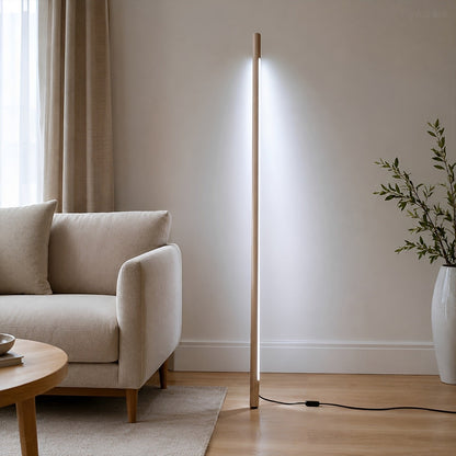 Modern Minimalist Wood LED Linear LED Floor Lamp