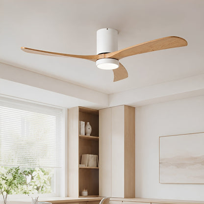 Modern Wood Ceiling Fan Light 6-Speed DC Motor Full-Spectrum