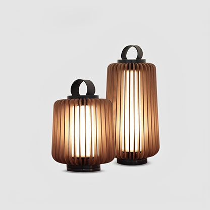 Waterproof Modern Ribbed Cylindrical LED Outdoor Floor Lamp Lantern