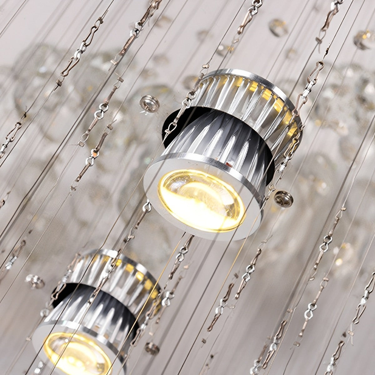 Modern Luxury Spiral Crystal LED Staircase Chandelier