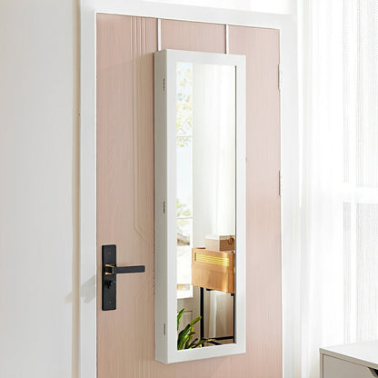 47.2" Wall Jewelry Armoire with Full Mirror &amp; Lockable - Flyachilles