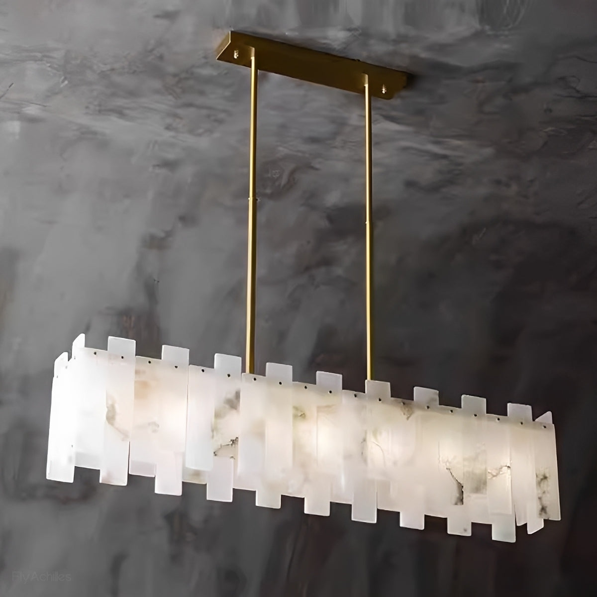 Modern Luxury Alabaster LED Linear Chandelier