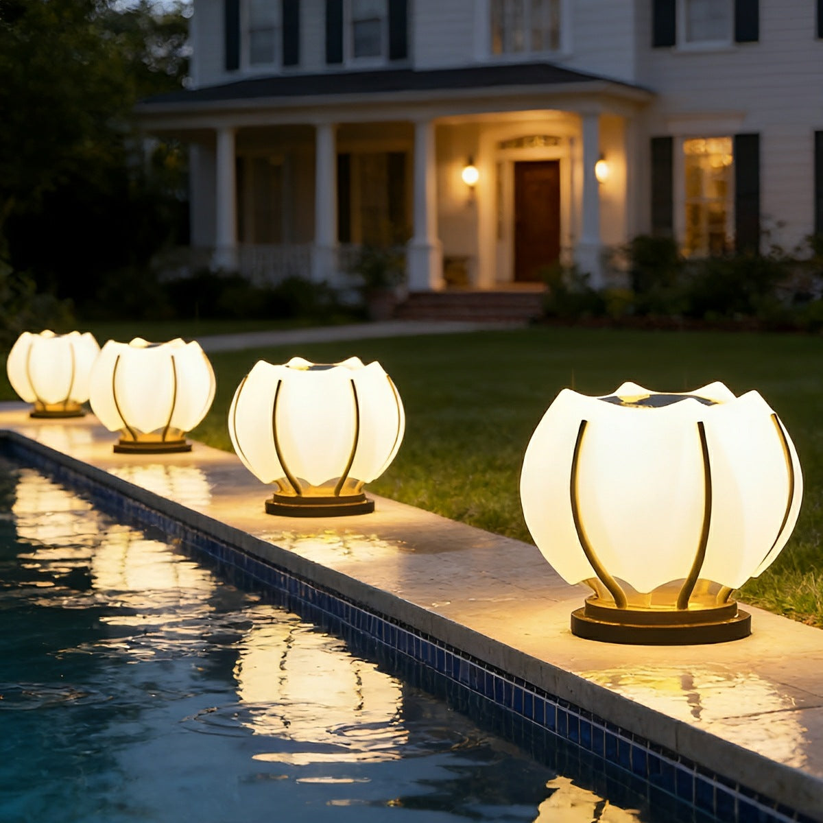 Waterproof Solar Flower Outdoor Post Lights - Flyachilles