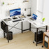 50 Inch Modern L - Shaped Computer Desk Gaming Corner Office Table - Flyachilles