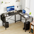 50 Inch Modern L - Shaped Computer Desk Gaming Corner Office Table - Flyachilles