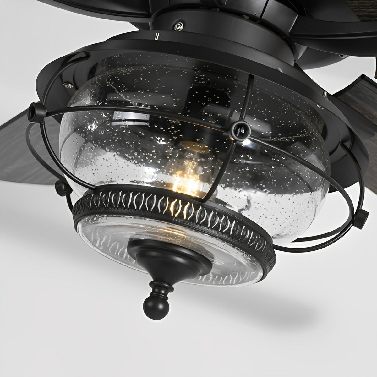 52" Black Classic Globe Lamp Outdoor DC Motor Reverse Ceiling Fan Light - Flyachilles