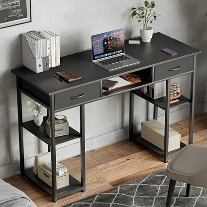 55" Computer Desk with 6 Drawers - for Home Office - Flyachilles